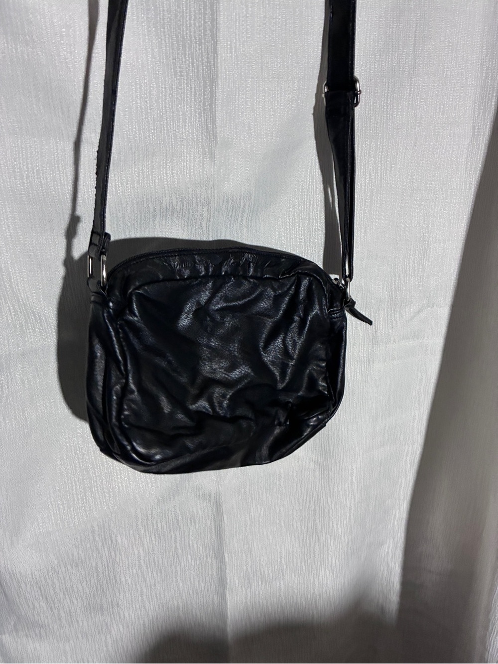 Bueno Black Leather-Look Crossbody Bag